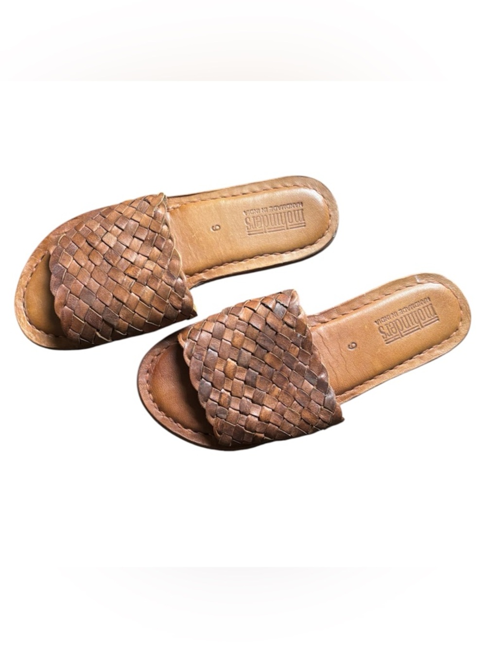 Mohinders Woven Leather Sandals in walnut